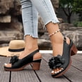 thumbnail image 3 of Heeled Sandals for Women Open Toe Dressy Flower Slingback Heels Comfy Arch Support Summer Trendy Hollow out Pumps Black Size 7, 3 of 8