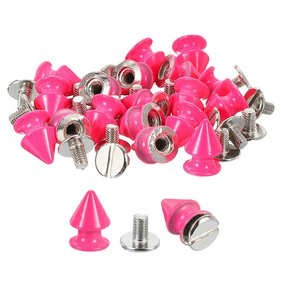 20Sets Cone Spike Stud Rivet, 8x12mm Screw Back Tree Studs and Spikes for Leather Craft(Phosphor)