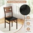 thumbnail image 5 of Giantex Wooden Dining Chair Set of 2, PU Leather Upholstered Kitchen Armless Chairs w/Padded Seat, Mid-Century Modern Chairs, 5 of 6