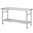 thumbnail image 1 of EDTara Table de Préparation Robuste Pliable en Acier Inoxydable, Capacité de 920 lb, Tablette Réglable et Amovible, Table de Travail Gain de Place pour Restaurant, Cuisine, Assemblage et Rangement Faciles, 1 of 7
