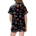 thumbnail image 5 of NIEWTR Kids Halloween Pajamas Halloween Loungewear Short Sleeve Lapel Top and Shorts Homewear Girls' Pajama Sets, 5 of 5