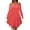 01 Watermelon Red, variant on Women's Handkerchief Hem Plus Size Dress - Loose Cold Shoulder Long Sleeve A-Line Swing Wedding Guest Dresses