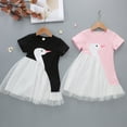 thumbnail image 4 of Toddler Girl Summer Tulle Dress Cute Swan Pattern Cotton Daily Casual Dress Size 4T, 4 of 4