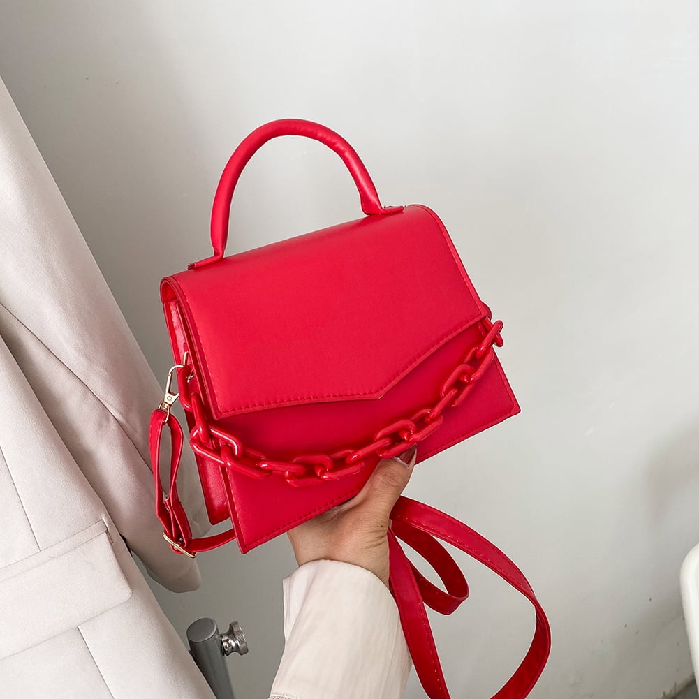 Qwzndzgr Weimei Chain Bag Women's 2022 New Leisure Fashion Mouth Red Bag Handheld Women's Bag Western-style Single-Shoulder Crossbody Bag, Adult