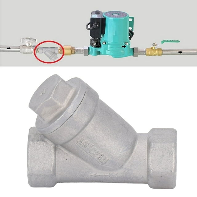 Filtro En Y, 3/8 De Pulgada DN10 Estructura De Malla De Doble Capa Múltiples Medios Rosca Hembra Aplicable Filtro En Forma De Y Amplia Aplicación Para Válvulas De Nivel De Agua