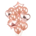thumbnail image 1 of 16pcs globos de oro rosa color sólido en forma de corazón forma de estrella globos suministros de fiesta decoración para la propuesta de boda de cumpleaños (12pcs globos de 12 pulgadas y 4pcs globos, 1 of 4