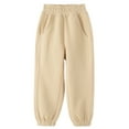thumbnail image 3 of Piuwrlz Teen Boys Khaki Sweatpants Cotton Jogger Pants Relaxed Fit Pant Khaki Size 7-8Years, 3 of 4