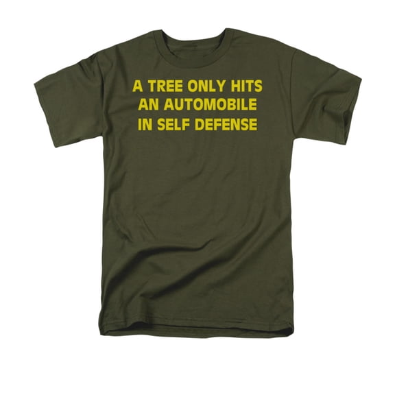 Tree Only Hits Automobile In Self Defense Funny Adult T-Shirt Tee