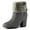 Grey-1, variant on BLISSFUL STEP Women's Faux Fur Block Heel Round Toe Ankle Boots