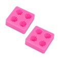 thumbnail image 1 of Oleegame 2PC Cookie Mold Washable Silicone Cake Cake Candy Chocolate Decorating Tray DIY Craft Project Pink, 1 of 5