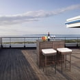 thumbnail image 2 of Ktaxon 3PCS Wicker Bar Set Patio Outdoor Table & 2 Stools Furniture Steel, Outdoor Bistro Set w/ Wicker Bar Stools, 2 of 12
