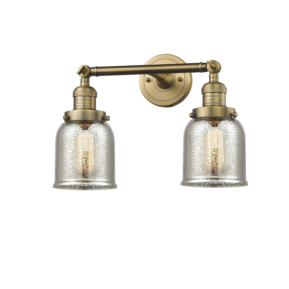 Innovations 208-BB-G52-LED 2 Light Vintage Dimmable LED Bathroom Fixture Brushed Brass 