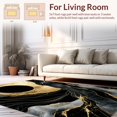 thumbnail image 2 of Flatwoven High Traffic Area Rug, Striking Modernist Gold Highlights, Non Slip, Stain Resistant, Washable Area Rugs for Living Room, Bedroom(Black, 4X6), 2 of 8