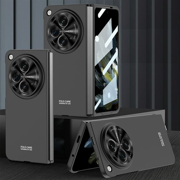 TECH CIRCLE Ultra Thin Folding Phone Case for OnePlus Open, Oppo Find N3 2023 Case Built-in Screen Protector, Shockproof Lightweight Anti-Fingerprint Slim Fit Non-Slip Protective Case 7.82 inch,Black