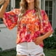 thumbnail image 3 of Blusa de manga corta con cuello redondo, blusa de manga corta, blusa informal redonda de manga corta para mujer, blusa de manga corta de alta capacidad, 3 of 7