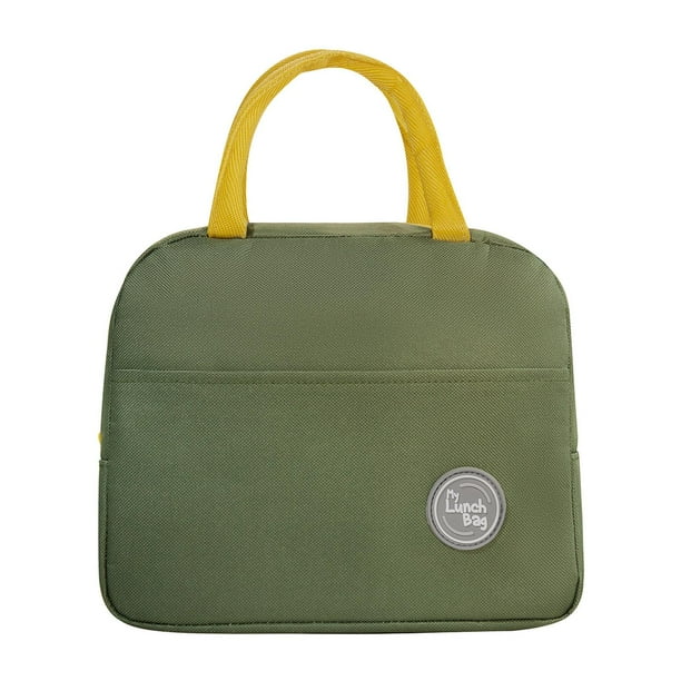 Lonchera con interior metalizado-Ikarus verde 23 x 19 x 12