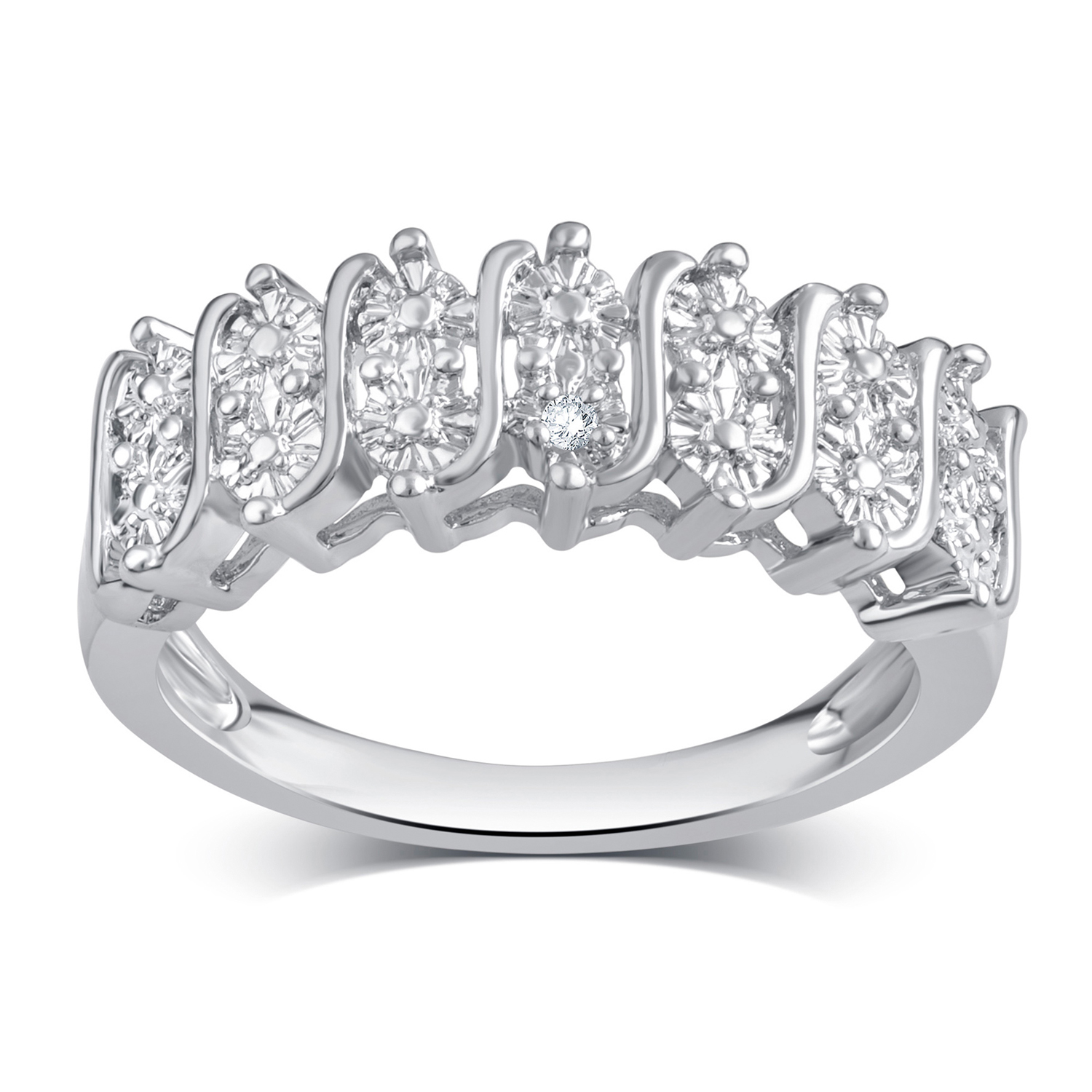 Diamond Accent Silver Tone Fashion Ring