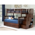 thumbnail image 5 of Columbia Staircase Bunk Bed Twin over Full with Twin Size Raised Panel Trundle Bed in Walnut, 5 of 10