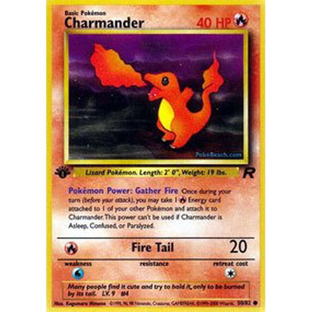 Carta Pokémon Charmander 1.ª Edición Equipo Rocket