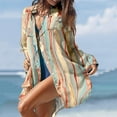thumbnail image 4 of USSUMA Long Sleeve Summer Dresses for Women Casual Loose Button Down Pocket Beach Covers Beach Party Midi Sundresses V Neck Plus Dress Starfish Print Sun Dress Wedding Guest, 4 of 7