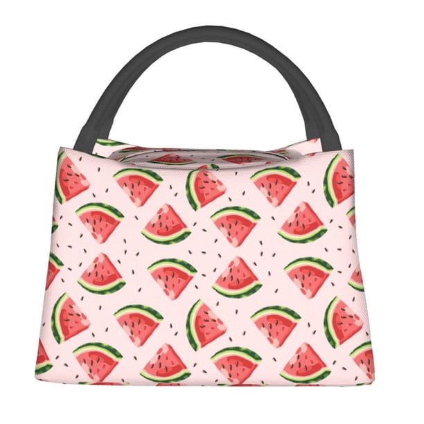 Fotbe Hand Drawn Watermelon Bolsa Térmica Portátil con Estampado, Bolsa de Entrega de Alimentos Aislada, Bolsa Reutilizable de Gran Capacidad para Comidas y Supermercado