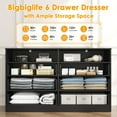 thumbnail image 6 of Winkalon 6 Drawers Dresser,Modern Storage Tower Dressers and Chests 2 Open Cubby,Large Organizer for Bedroom,Black, 6 of 8