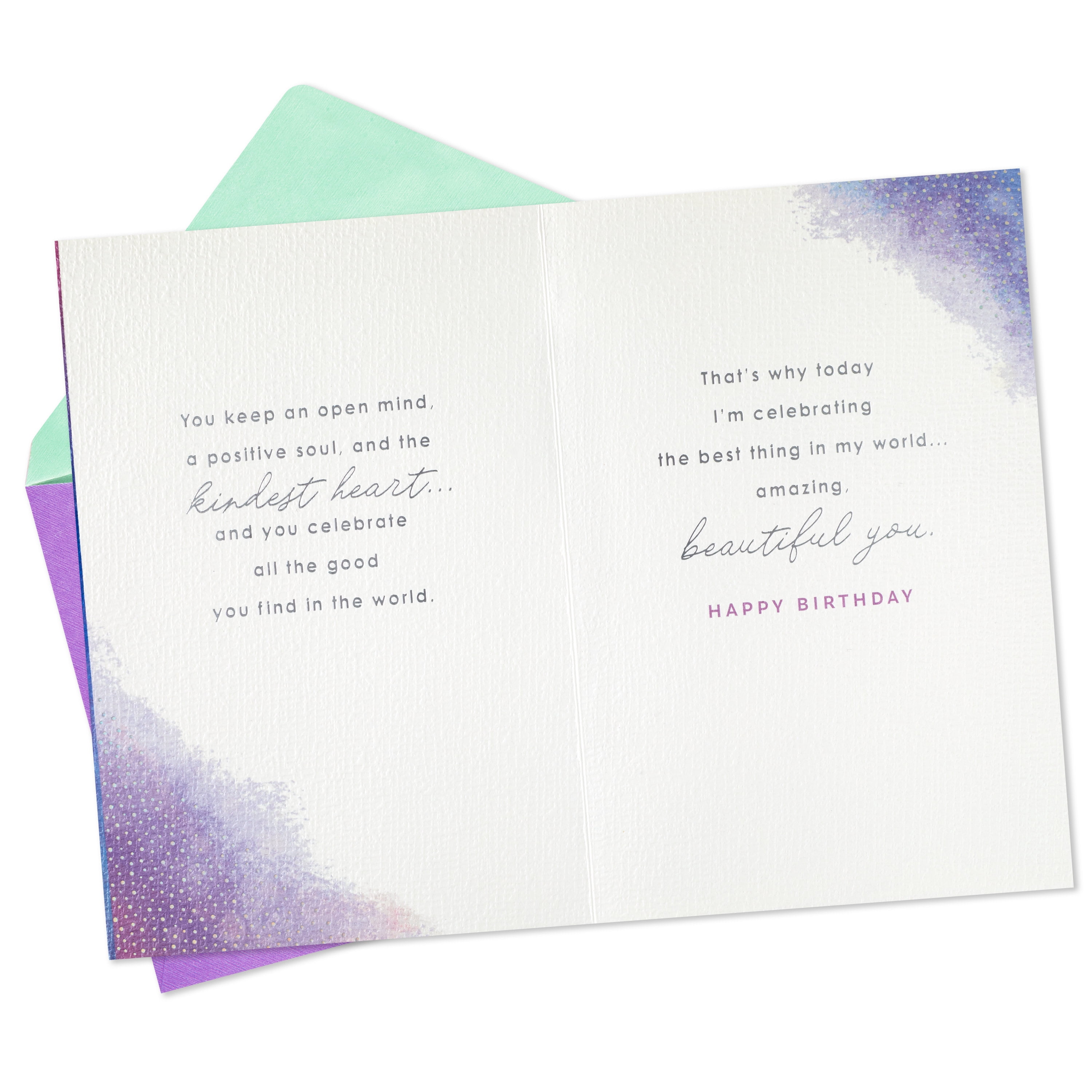 Hallmark Birthday Card for Wife (Open Mind, Positive Soul and Kind Heart)