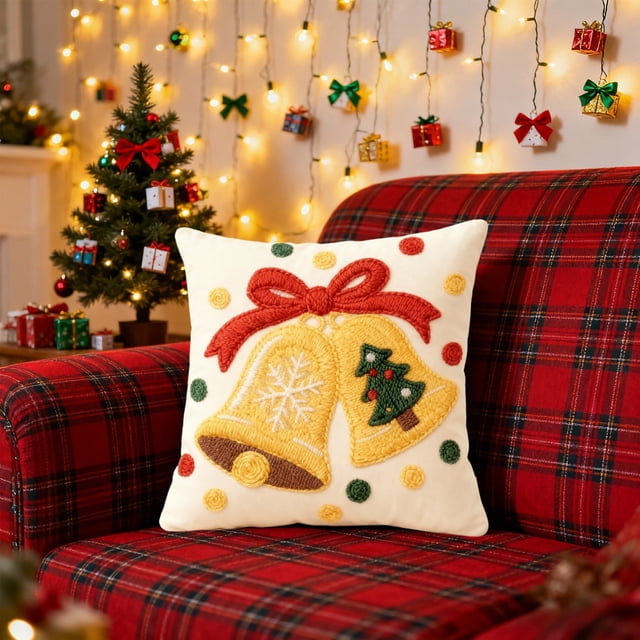 Fundas de Almohada Navideñas de 45 X 45 Cm, Decorativas, de Tela Suave y con Cremallera Oculta para Decoración Del Hogar.