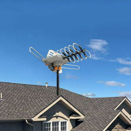 Leadzm Hdtv Outdoor Tv Antenna With 150 Mile Range Amplified High Gain 360 Uhf Vhf Leadzm Hdtv Outdoor Tv Antenna With 150 Mile Range Amplified High Gain 360 Uhf Vhf