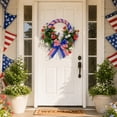 thumbnail image 5 of Wreaths for Front Door with Red White and Blue Flowers, Fourth of July Decorations Door Hanging, Independence Day Home Decor for Porch Wall Fireplace, 5 of 8