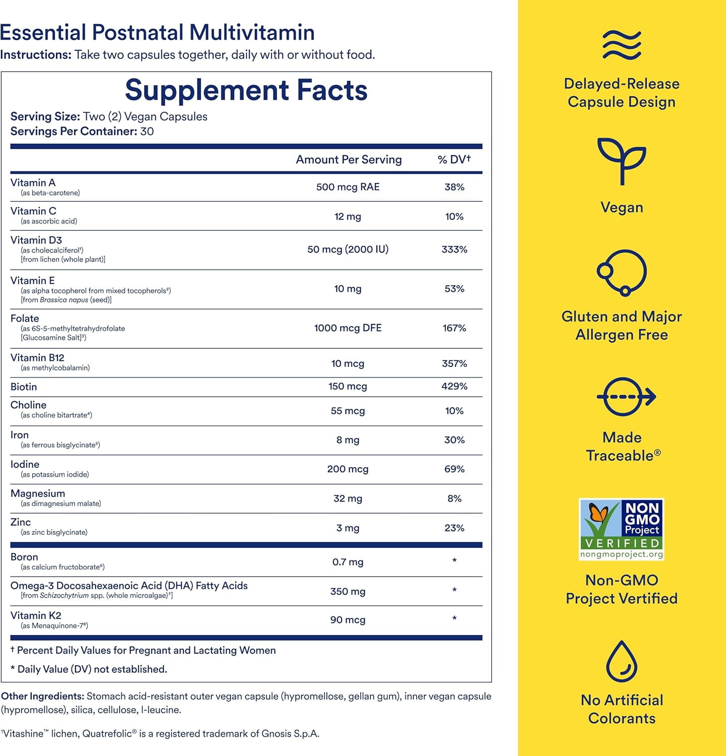 Ritual Essential for Women Postnatal Multivitamin – Postpartum Vitamin with Omega 3 DHA, Vitamins A, C, D3, Zinc, B12, Biotin, Iodine