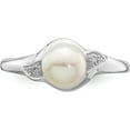 thumbnail image 5 of Sterling Silver Rhodium Plated Diamond And Fw Cultured Pearl Ring (Size 7) Made In India qr4485-7, 5 of 5