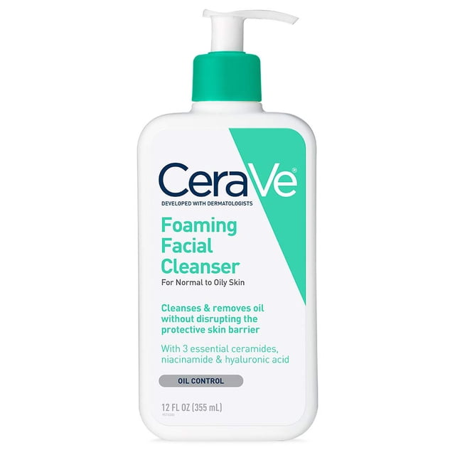 Limpiador facial CeraVe Foaming Daily Face Wash, 355 ml, aceite