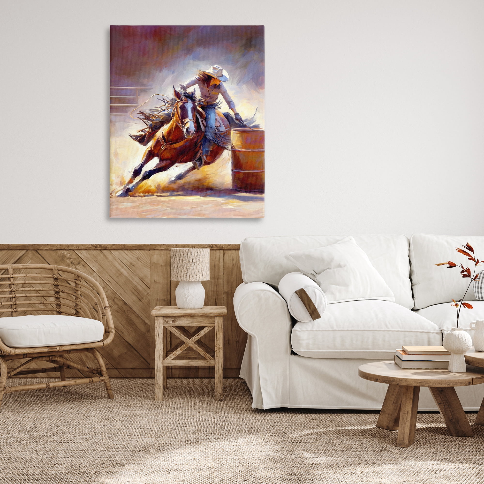 Stupell Industries Equestrian Jockey Girl Animals & Insects Painting Gallery Wrapped Canvas Art Print Wall Art, 36 x 48
