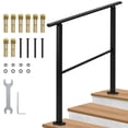 thumbnail image 1 of Hand Rails for Outdoor Steps,3 Step Handrail Deck Railing, Railings for Outdoor Steps, Stair Railing, Metal Railing for Stairs, Porch Railing Kit, 1 of 7