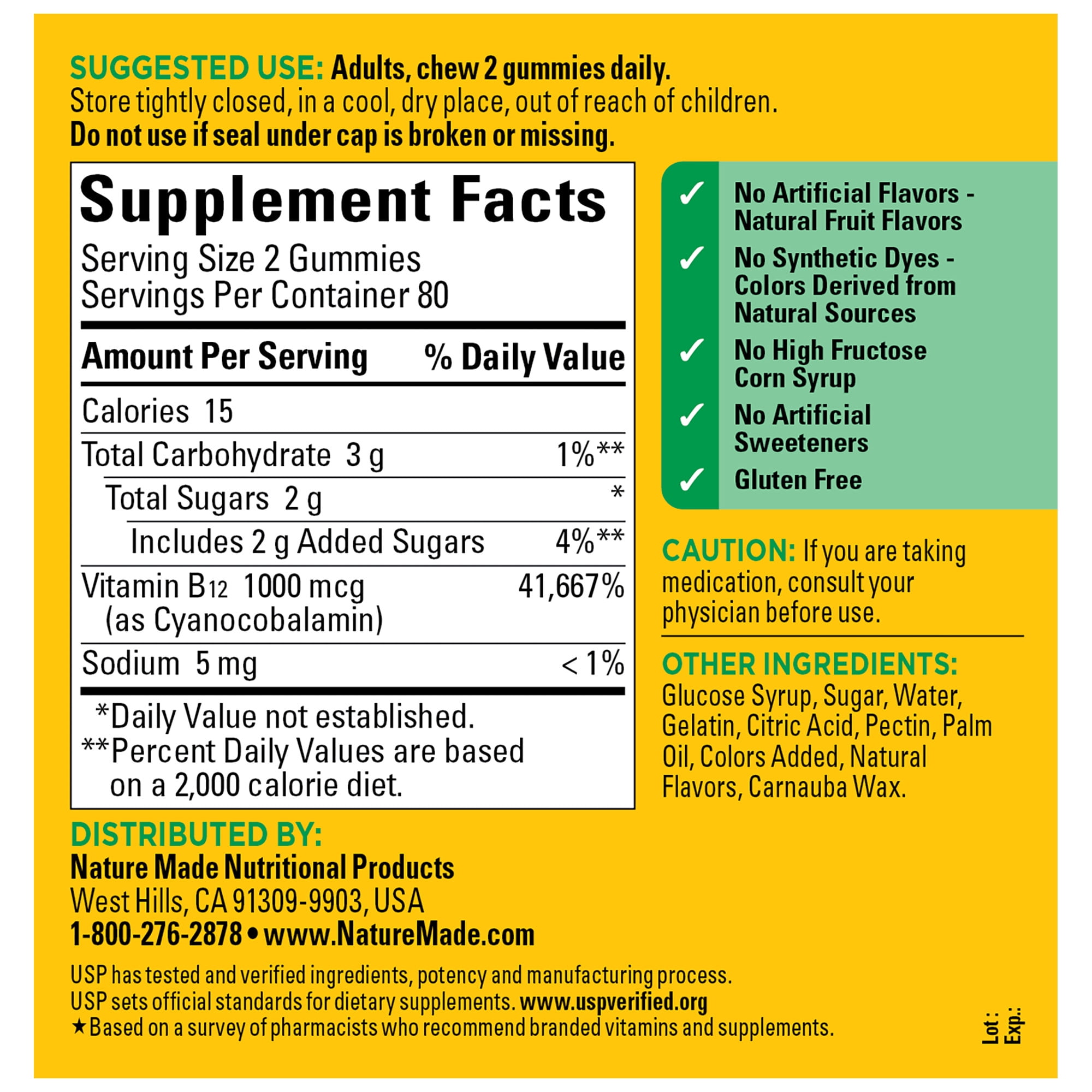 Nature Made Energy B12 1000 Mcg Gummies, Dietary Supplement, 160 Count ...