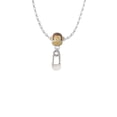 thumbnail image 2 of Delight Jewelry Silvertone Clear Frosted Baby Safety Pin Mia Monkey Charm Necklace, 2 of 4