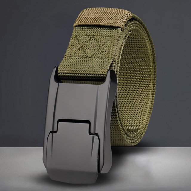Cinturón militar de nailon, cinturón táctico unisex resistente para hombres y mujeres (verde)