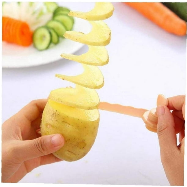 1 cuchillo mágico para patatas, cortador en espiral de zanahoria, modelo de corte, herramientas de cocina, rollo de frutas y verduras, cortador en espiral de flores, cuchillo para patatas rosa Sailing Electrónica