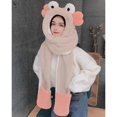 thumbnail image 3 of Ywmsfl Women Winter Warm 3 In 1 Fuzzy Plush Hooded Scarf Hat Gloves Set Cartoon Big Eyes Ears Windproof Earflap Cap Mittens, 3 of 16