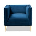 thumbnail image 2 of Baxton Studio Seraphin Glam and Luxe Navy Blue Velvet Fabric Upholstered Gold Finished Armchair, 2 of 5
