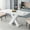 White, variant on Stretchable MDF square dining table with metal base for daily life with reasonable load - bearing and easy cleaning