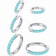 thumbnail image 1 of Chenchen 316L Surgical Steel Turquoise Huggie Hoop Earrings Set,Dainty Small Cute Silver Cartilage Earring for Multiple Piercing, Hypoallergenic for Women Men, 1 of 1