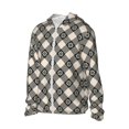 thumbnail image 2 of Haiem Daisy Plaid Black UPF 50+ Fishing Shirts for Men Long Sleeve UV Sun Protection Hoodie Non-Mask Outdoor Hiking Shirts, 2 of 9