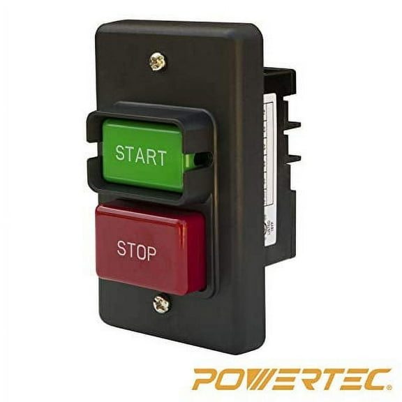 POWERTEC 110V/220V Dual Voltage Single Phase On/Off Switch, 3HP at 230V for Power Tools Fast Power Off. Fits Table Saw, Router Table, Drill Press, Bench Saw, Band Saw & Electrical Equipment, 71008