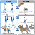 thumbnail image 4 of Kit de suministros para el cuidado de mascotas para perros y gatos, hamaca transpirable para perros, arnés de suspensión para el cuidado, peine, máscara (L (18,5-31,5 kg), azul), 4 of 5