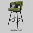 thumbnail image 4 of Bar Stools Set of 4,  Counter Height Bar Stools with Suede Woven Back, 360 Swivel Bar Stools Upholstered Bar Chair, Counter Stool Arm Chairs with Footrest, Green, 4 of 9