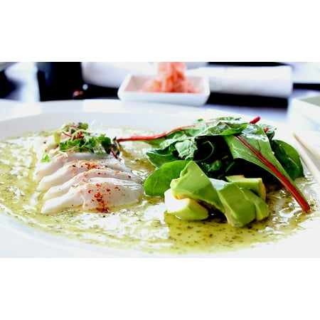 Canvas Print Restaurant Sauce Salad Healthy Vegetable Dish Stretched Canvas 10 x