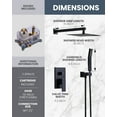 thumbnail image 4 of Wowow Single Handle 2-Spray Shower Faucet 1.8 GPM with 10 in. Square Shower Head and Adjustable Heads in Black, 4 of 8