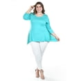 thumbnail image 1 of Blusa asimetrica con detalles de encaje Roman Fashion /Tallas Extras, 274 (Menta) verde claro 40, 1 of 6